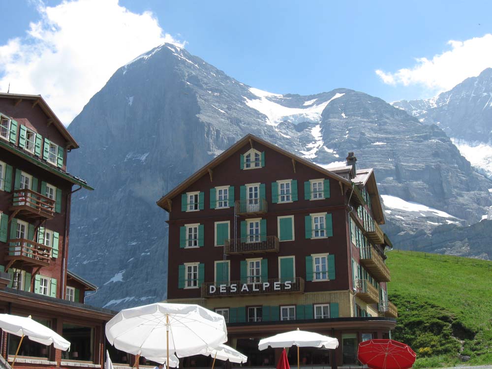 SWITZERLAND - Kleine Scheidegg with the Eiger looming behind